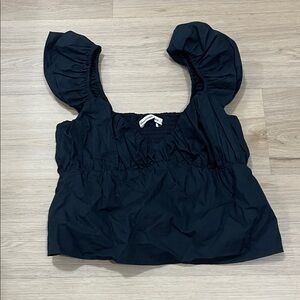 Abercrombie & Fitch Black Puff Sleeve Blouse